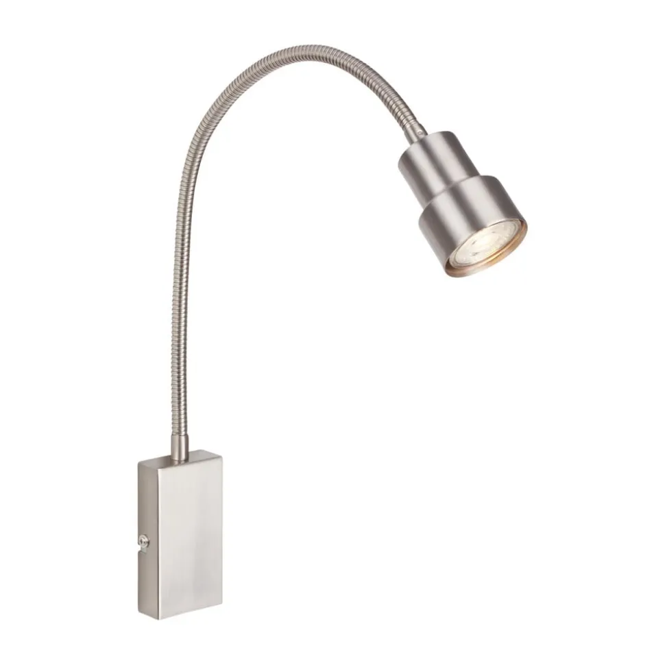 LED wandlamp Tusi met flexibele arm, nikkel