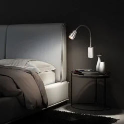 LED wandlamp Tusi met flexibele arm, nikkel