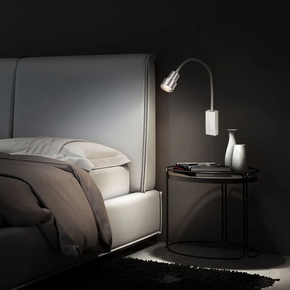 LED wandlamp Tusi met flexibele arm, nikkel