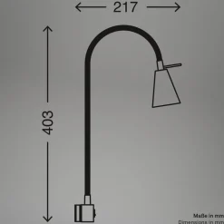 LED wandlamp Tuso, beige, montage op bed, metaal, flexibele arm