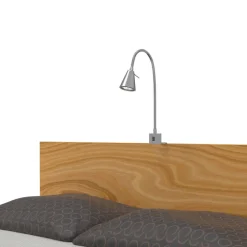 LED wandlamp Tuso, nikkel, bedmontage, metaal