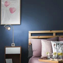 LED wandlamp Tuso, nikkel, bedmontage, metaal