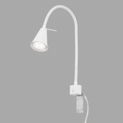 LED wandlamp Tuso, wit, montage op bed, metaal