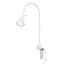 LED wandlamp Tuso, wit, montage op bed, metaal
