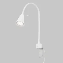 LED wandlamp Tuso, wit, montage op bed, metaal