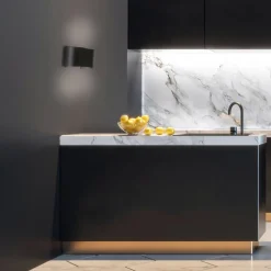 LED wandlamp Wall, 2-lamps, rond, zwart