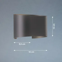 LED wandlamp Wall, 2-lamps, rond, zwart