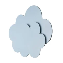 LED wandlamp Wölkchen met stekker, blauw, hout, dimbaar