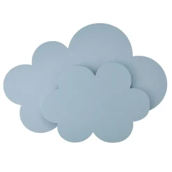 LED wandlamp Wölkchen met stekker, blauw, hout, dimbaar