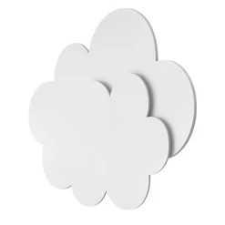 LED wandlamp Wölkchen met stekker, wit, hout, dimbaar