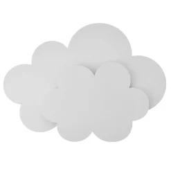 LED wandlamp Wölkchen met stekker, wit, hout, dimbaar