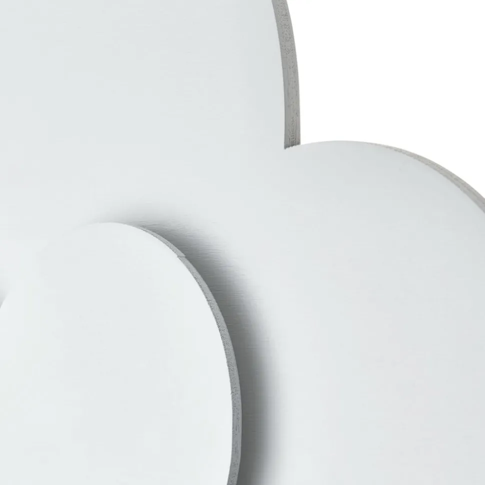 LED wandlamp Wölkchen met stekker, wit, hout, dimbaar