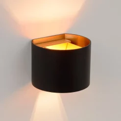 LED wandlamp Xio, breedte 13 cm, zwart