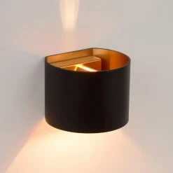 LED wandlamp Xio, breedte 13 cm, zwart