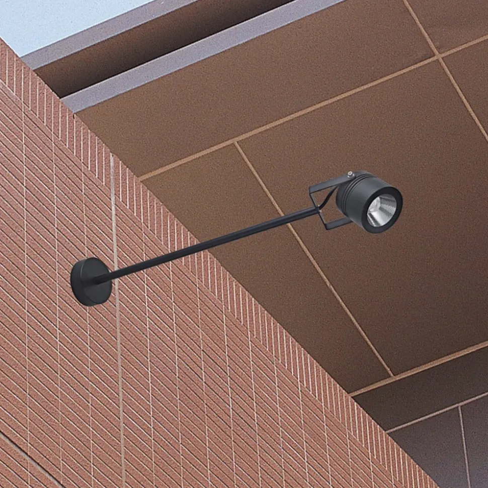 LED wandspot voor buiten 5012, zwart, aluminium, glas, 68 cm