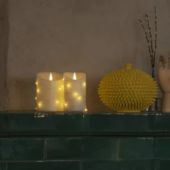 LED waskaars crème Lichtkleur amber Hoogte14cm