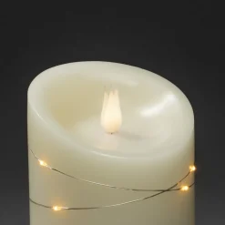 LED waskaars crème Lichtkleur amber Hoogte14cm