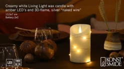 LED waskaars crème Lichtkleur amber Hoogte13cm