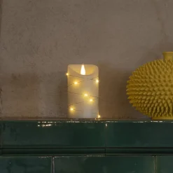 LED waskaars crème Lichtkleur amber Hoogte13cm