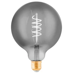 LED wereldbol E27 G125 4W filament zwart-transparant