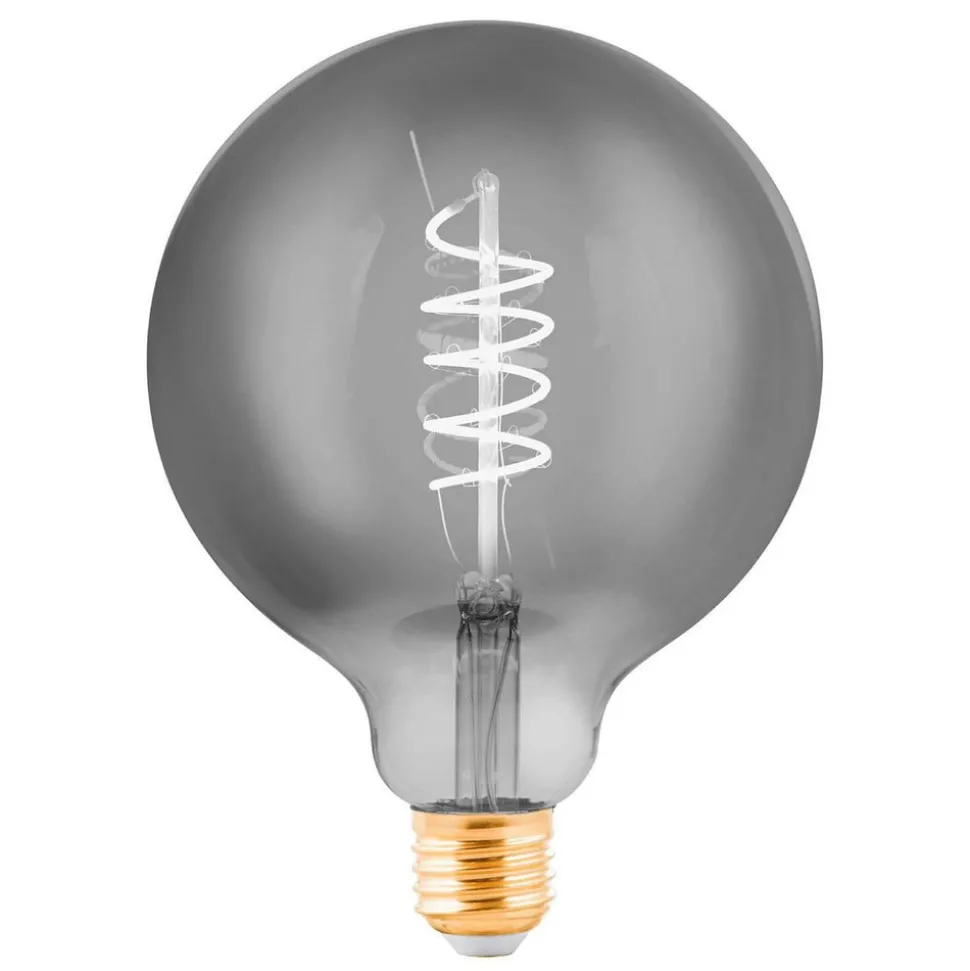 LED wereldbol E27 G125 4W filament zwart-transparant