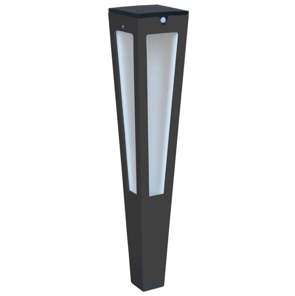 LED zon-energiefakkel Tinka + sensor, 62cm, grijs