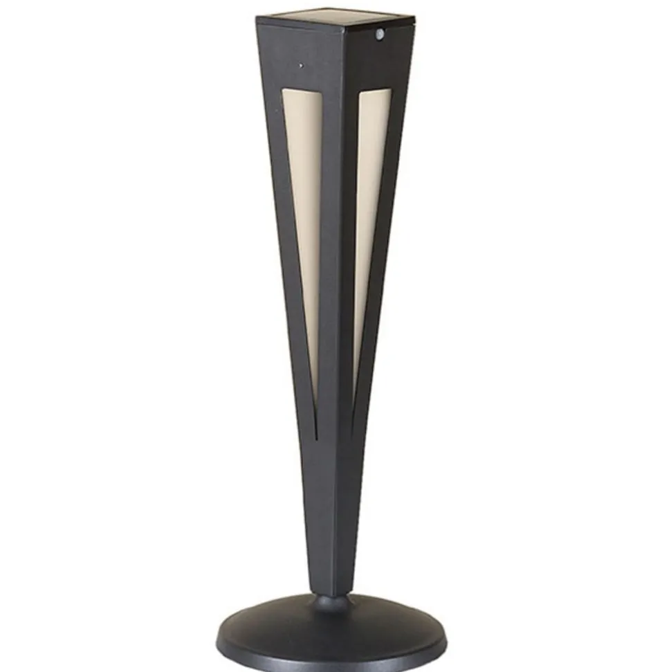 LED zon-energiefakkel Tinka + sensor, 62cm, grijs