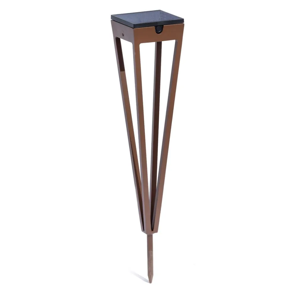 LED zonne-energiefakkel Tinka, 52 cm hoog, corten