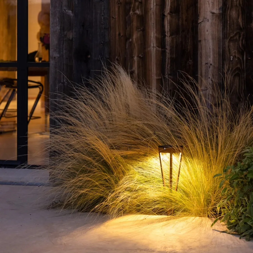 LED zonne-energiefakkel Tinka, 52 cm hoog, corten