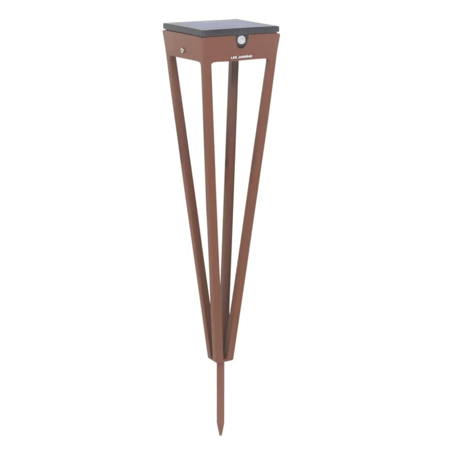 LED zonne-energiefakkel Tinka, 52 cm hoog, corten