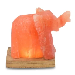 LED zoutlamp Elefant met lamphouder, barnsteen