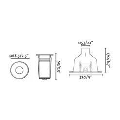 LED zwembadlamp Nok, nikkelkleurig, roestvrij staal, Ø 6,8 cm, IP68