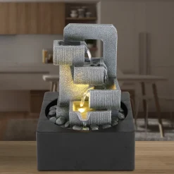 LED-binnenfontein Fontana, antraciet/grijs, trap