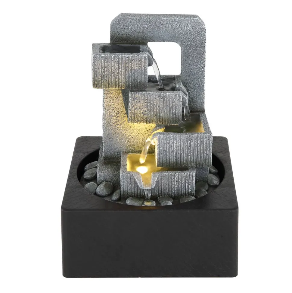 LED-binnenfontein Fontana, antraciet/grijs, trap