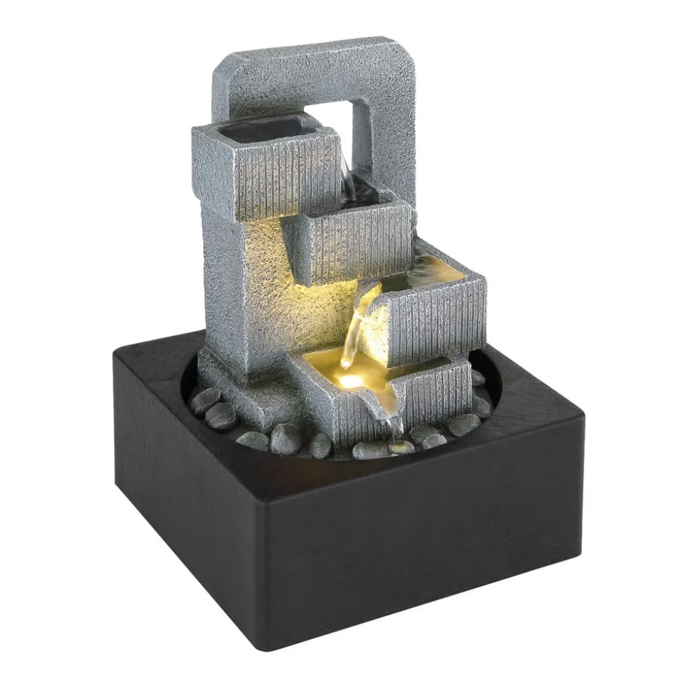 LED-binnenfontein Fontana, antraciet/grijs, trap