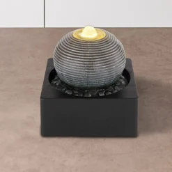 LED-binnenfontein Fontana, antraciet/grijs, bol