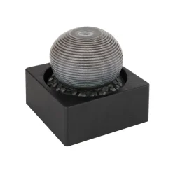 LED-binnenfontein Fontana, antraciet/grijs, bol
