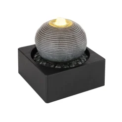 LED-binnenfontein Fontana, antraciet/grijs, bol