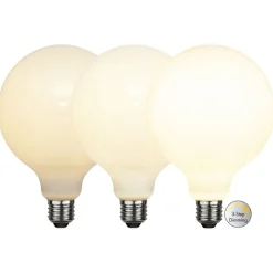 LED-bollamp E27 G125 7,5W 3-step-dim, opaal