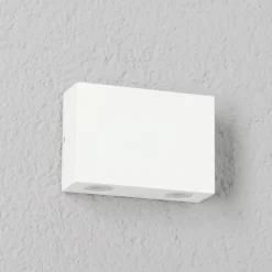 LED-buitenwandlamp Henor in wit met 2 lichtpunten