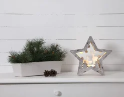 LED-decoratie ster Fauna van hout, hoogte 24 cm