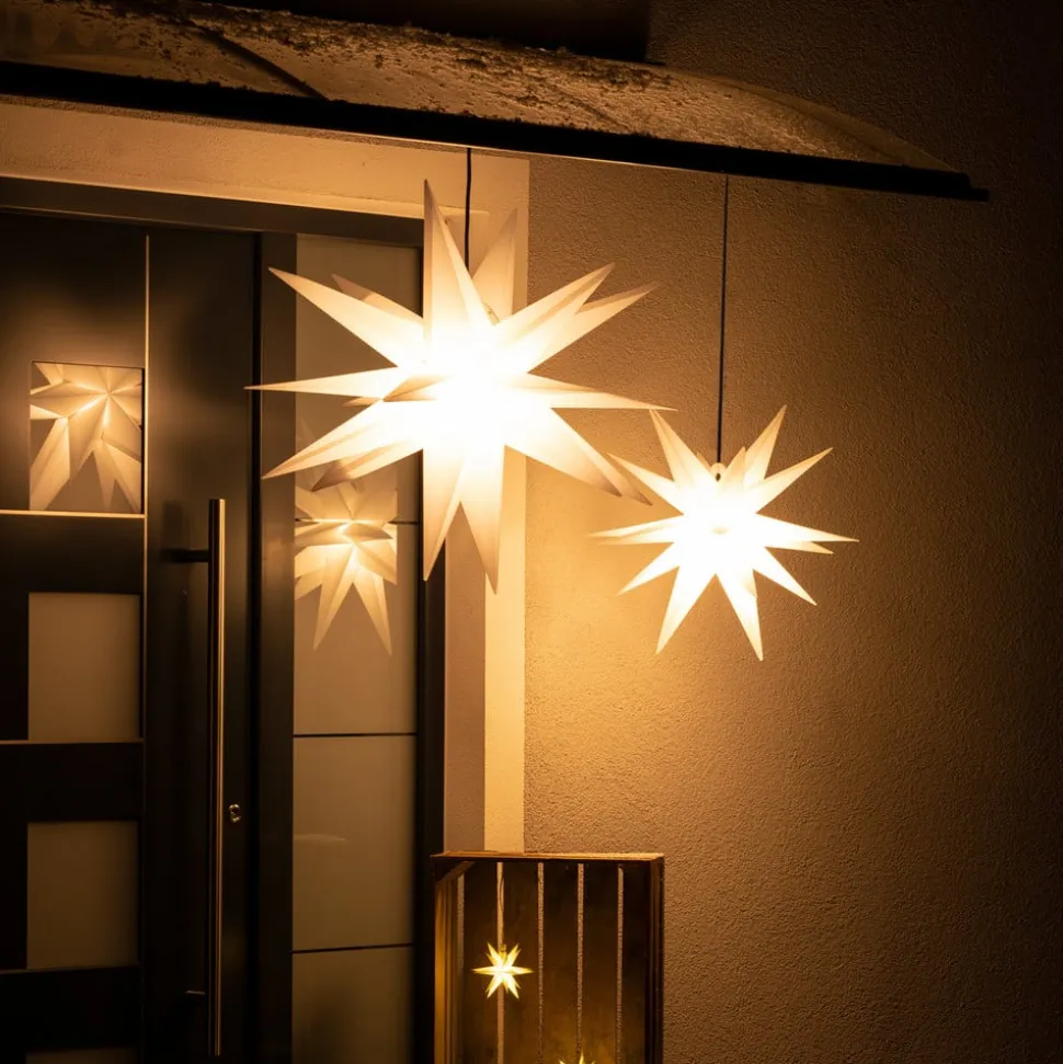 LED-decoratie-ster, 18-punten, Ø 25 cm, wit