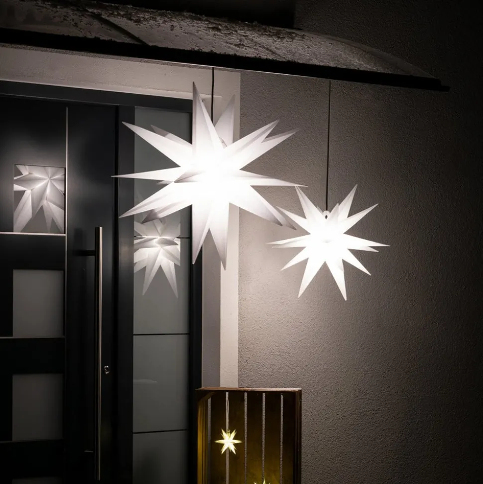LED-decoratie-ster, 18-punten, Ø 25 cm, wit