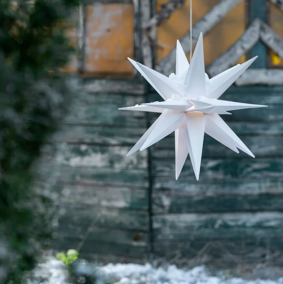 LED-decoratie-ster, 18-punten, Ø 25 cm, wit