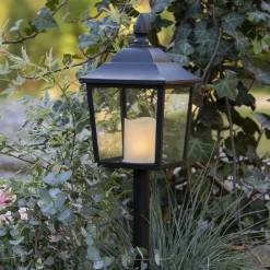 LED-graflantaarn Flame Lantern, hoogte 52 cm
