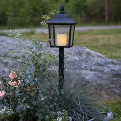 LED-graflantaarn Flame Lantern, hoogte 52 cm