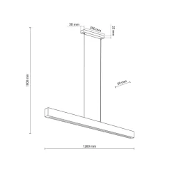LED-hanglamp van hout Teo, walnoot, 126 cm, touchdimmer