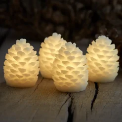 LED-kaars Clara, hoogte 7,5 cm, set van vier