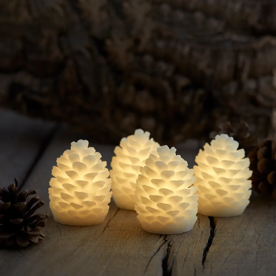 LED-kaars Clara, hoogte 7,5 cm, set van vier