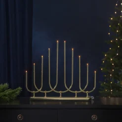 LED-kandelaar Novum, 10-lamps, messing